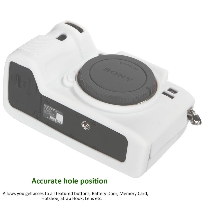 Easy Hood Camera Case for Sony Alpha a7III a7 III a7R III a7RIII ILCE-7RM3 a73 a7R3 a7R Mark III Soft Silicone Rubber Protective Body Housing Case Skin Camera Protector Cover (White) - Image 5